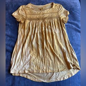 Yellow Short Sleeve Tunic Top